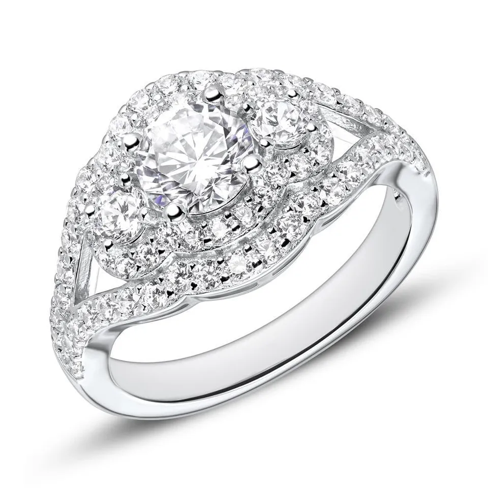 JEWLIX Verlobungsring 925 Silber Ring 54mm Steinbesatz