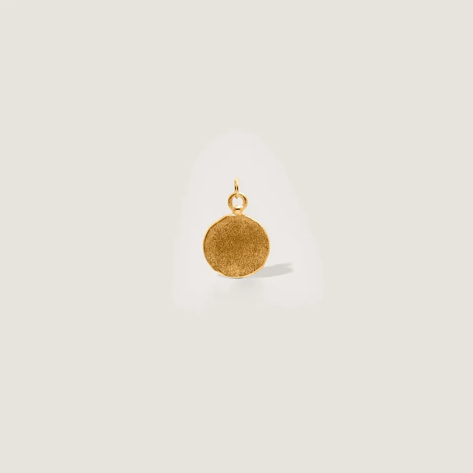 Stilnest Fluid Medallion Anhänger Matt Gold Vermeil