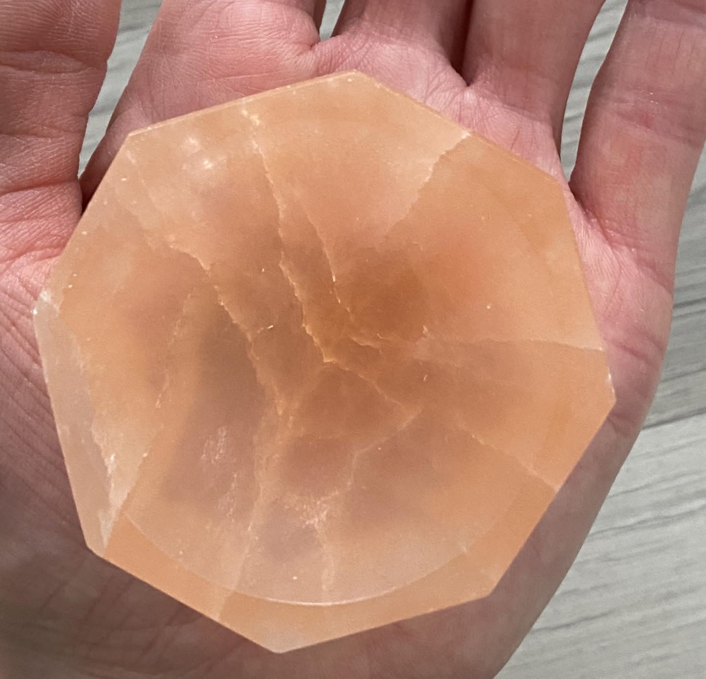 NKlaus Healing Crystals Selenit-Schale 6x6cm Pfirsich