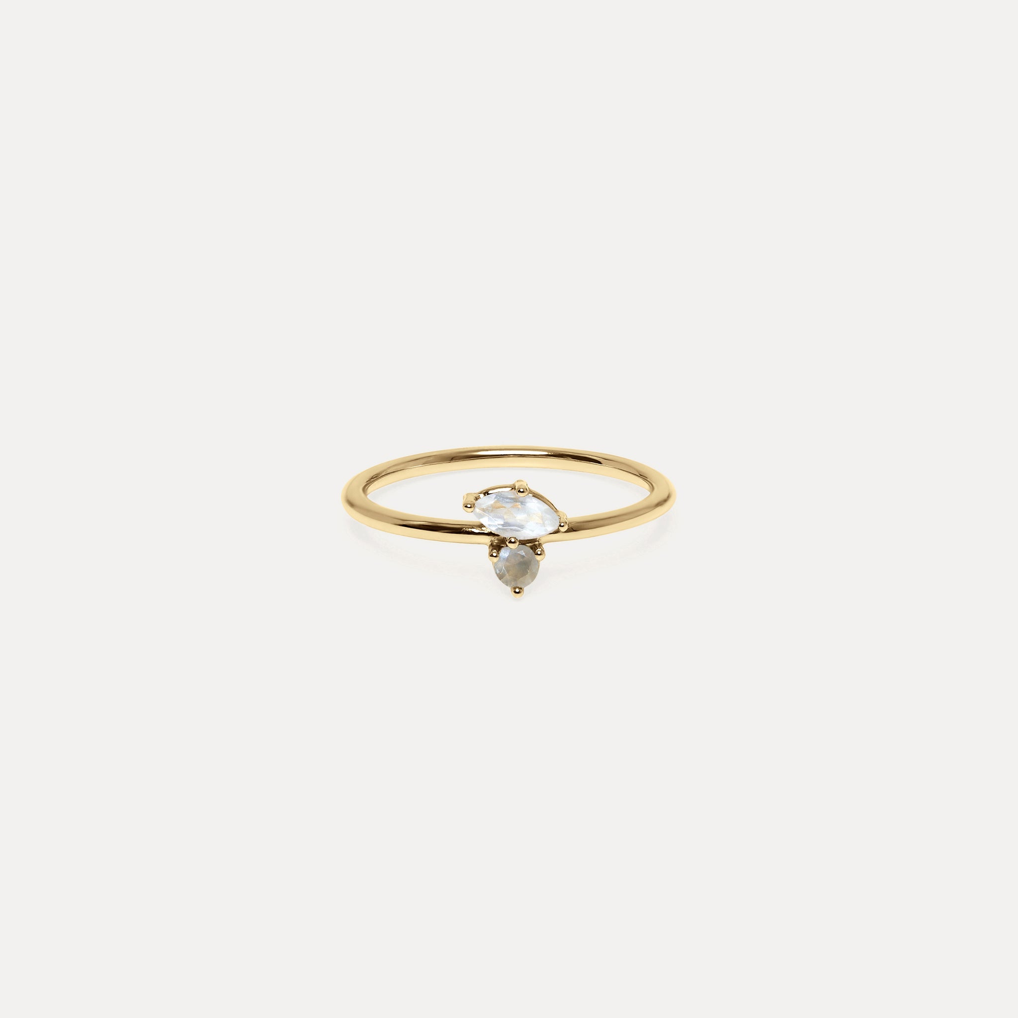Stilnest Joy Solitär Ring 585 Gold Mondstein Gr 52