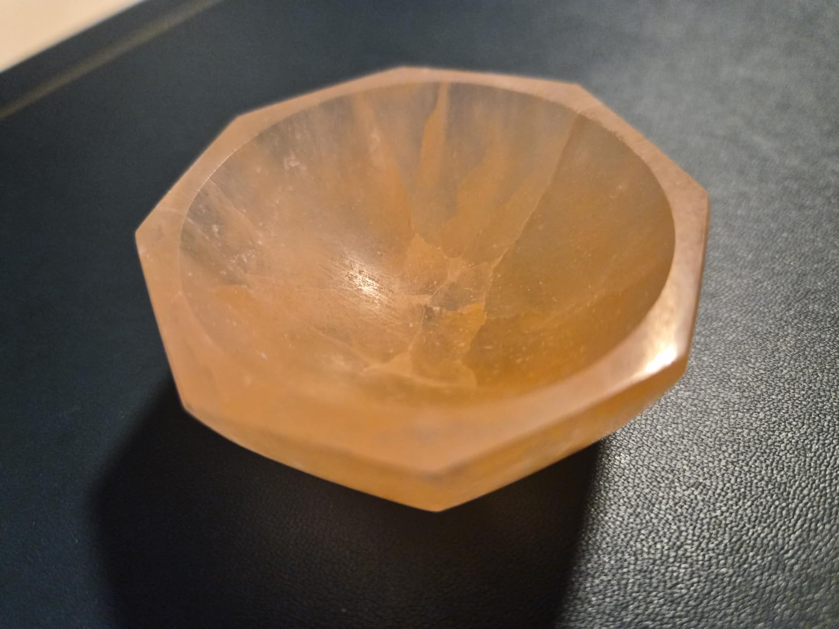 NKlaus Healing Crystals Selenit-Schale 6x6cm Pfirsich
