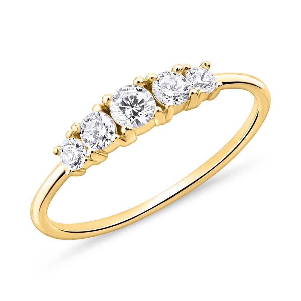 JEWLIX Damenring vergoldet Sterlingsilber Zirkonia