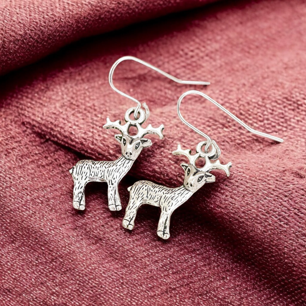 Joy by Corrine Smith Rentier Ohrringe Silber Weihnachten 2 cm