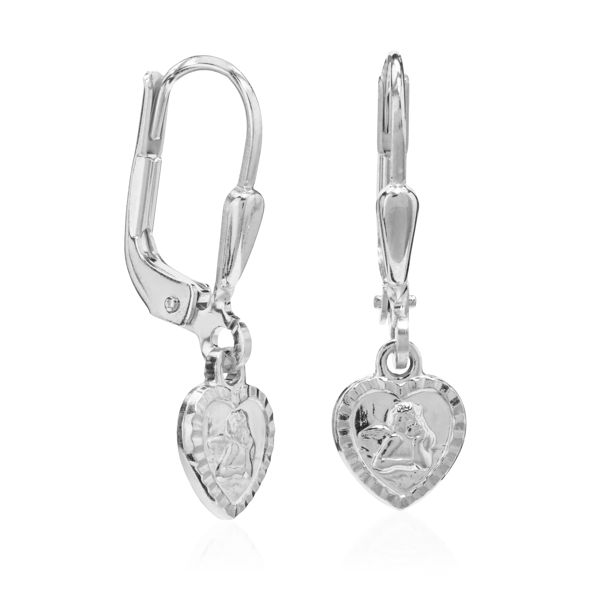 NKlaus Jewellery Herz-Ohrhänger 333 Gelbgold Schutzengel