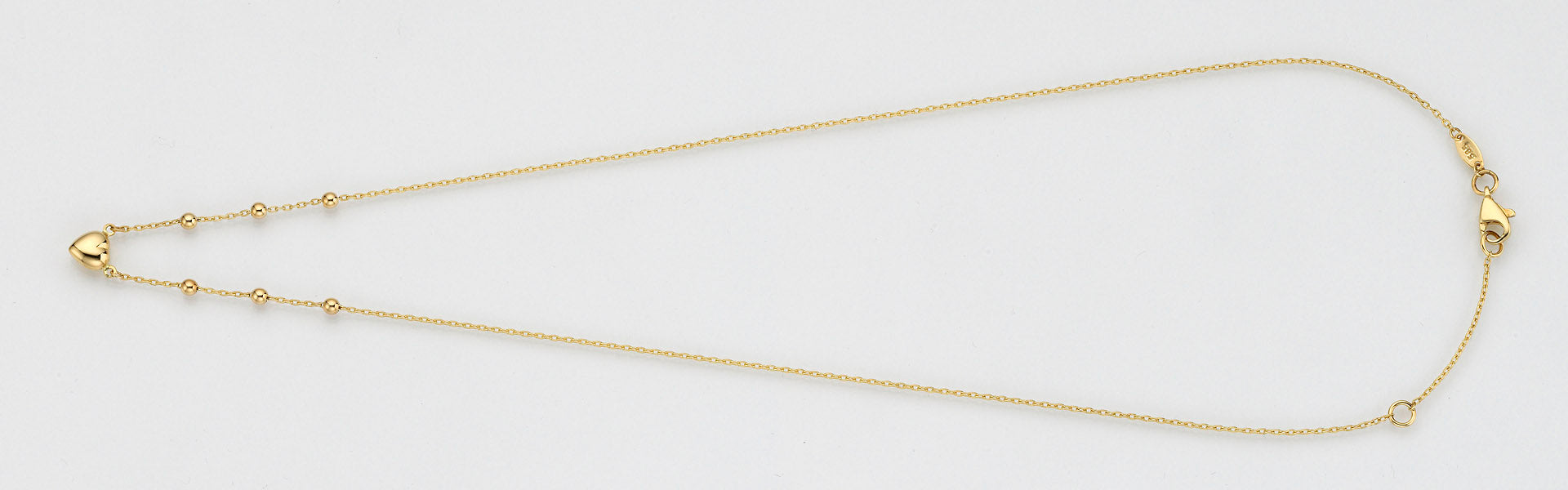 Eugen Rühle Colliers Ankerkette Herz Kugeln 585 Gelbgold
