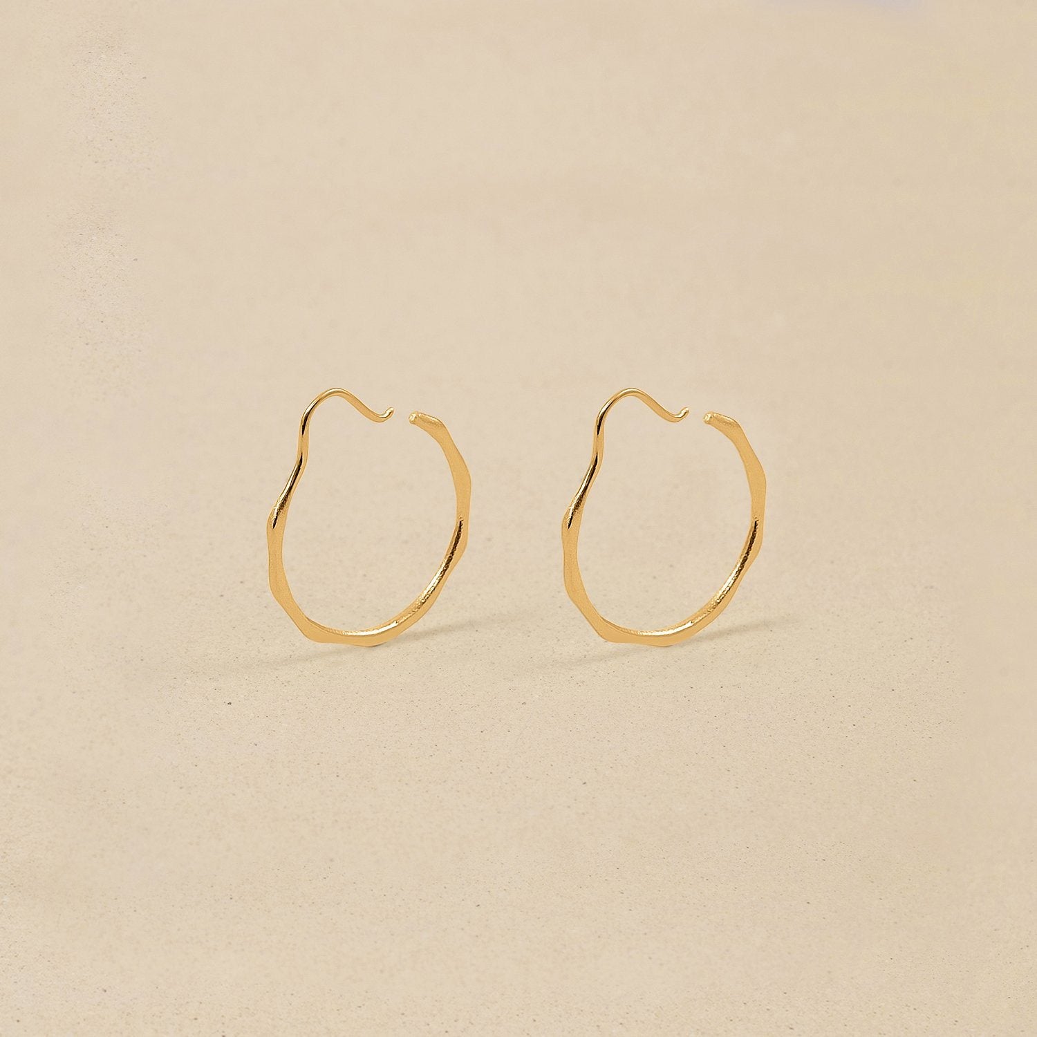 Stilnest Fluid Creolen Ohrringe Gold 25mm Rhodiniert Silber