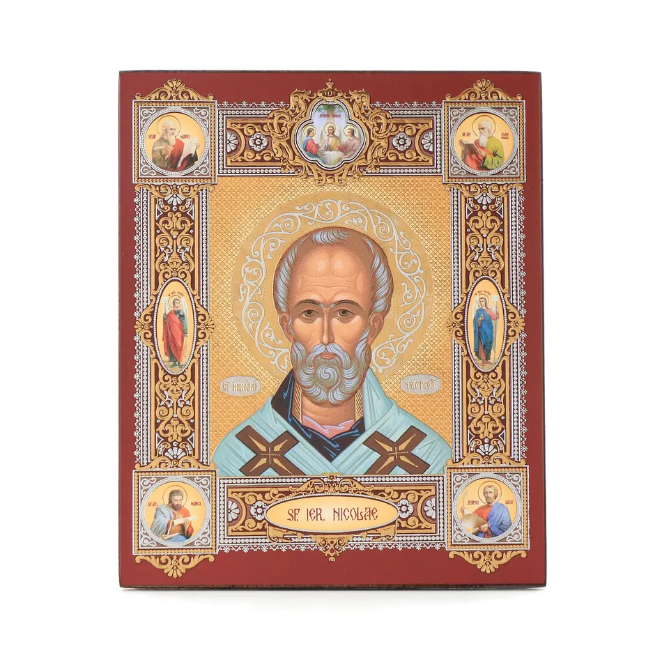 NKlaus Nikolaus Wundertäter Holz-Ikone 10x12cm orthodox