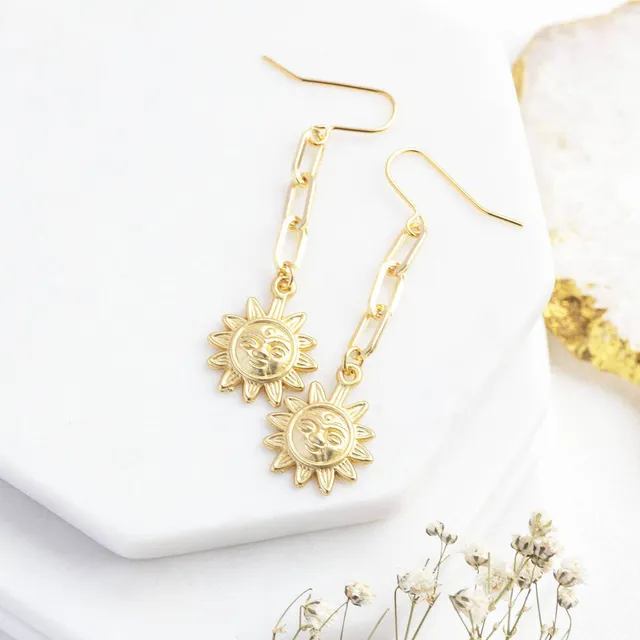 Joy by Corrine Smith Sun Charm Ohrringe Gold 5,5 cm