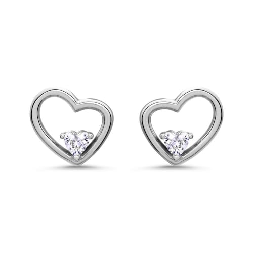 JEWLIX SE1073 Herz Ohrstecker Silber 925 Zirkonia