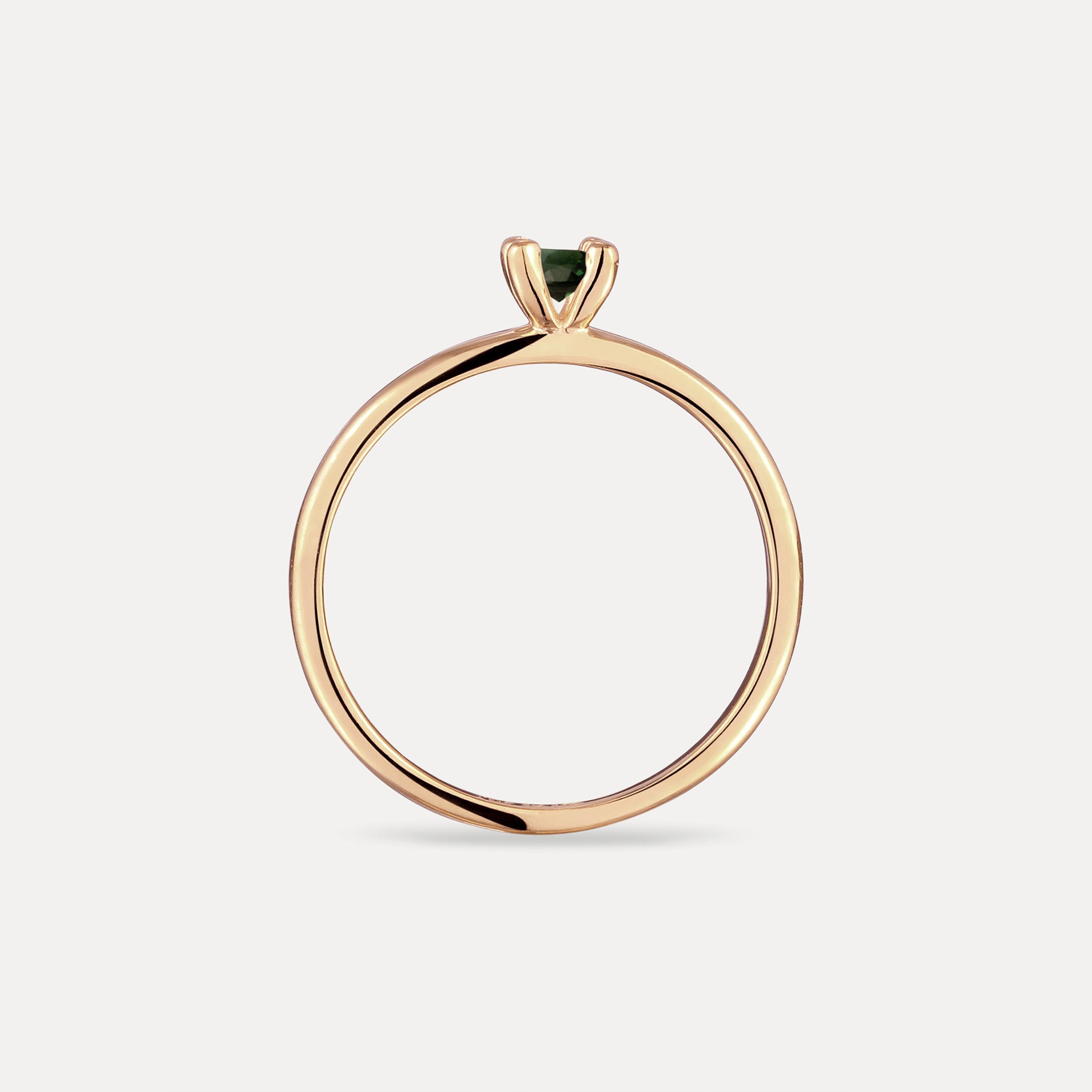 Stilnest Turmalin Solitär Ring 585 Gold Grün Rund Gr.52