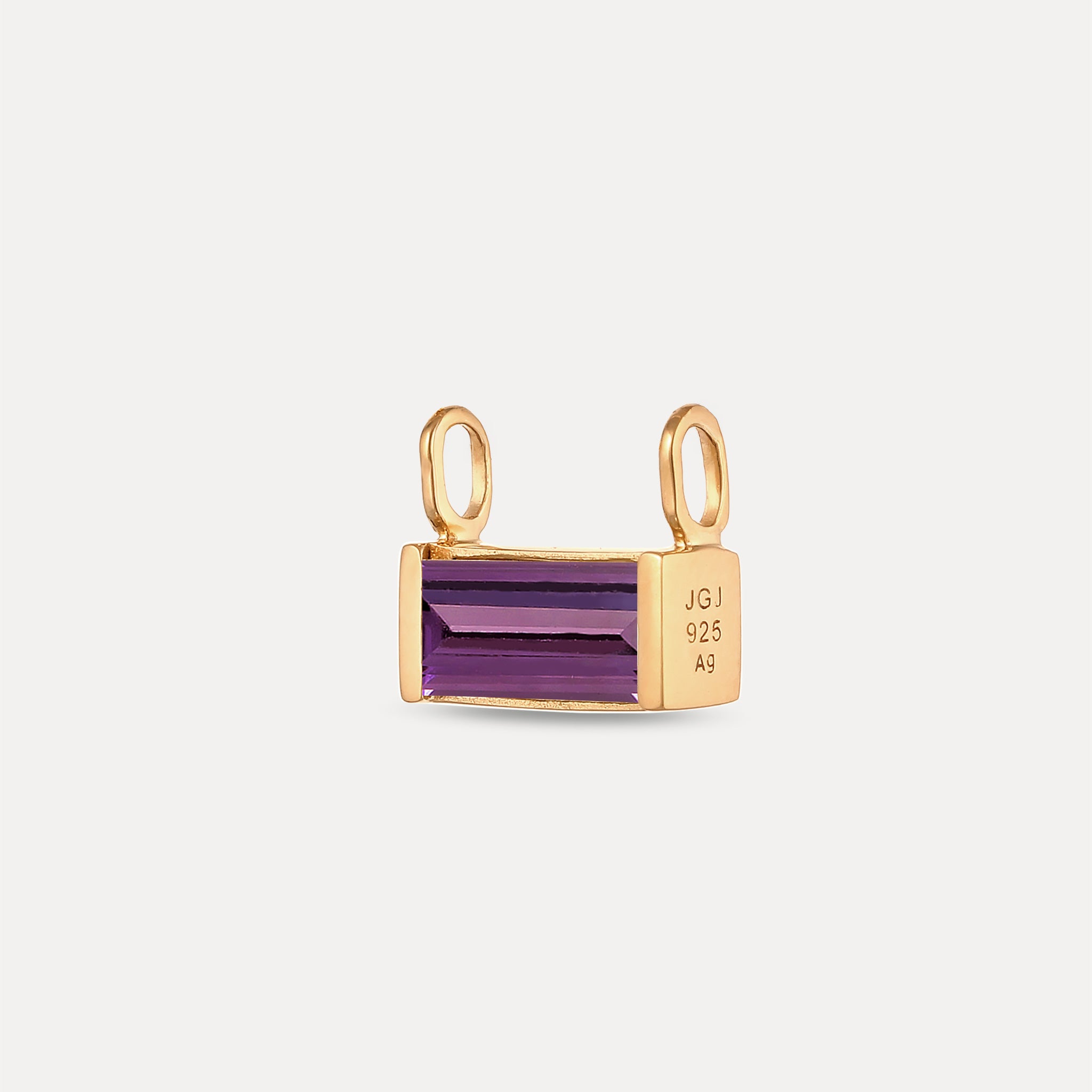 Stilnest Balance Baguette Anhänger Amethyst Vermeil Silber