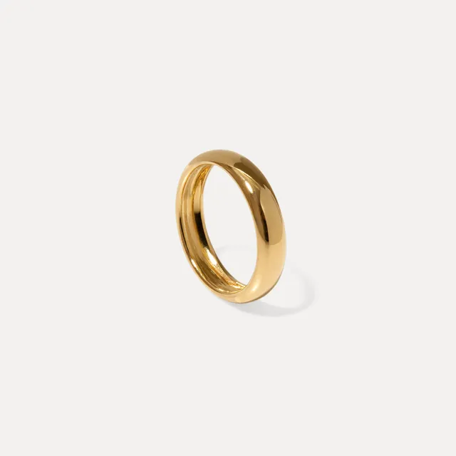 Stilnest Mom Band Ring Gold Vermeil Größe 52 klassisch