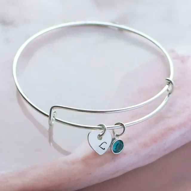 Joy by Corrine Smith Heart Birthstone Armreif Silber Herz