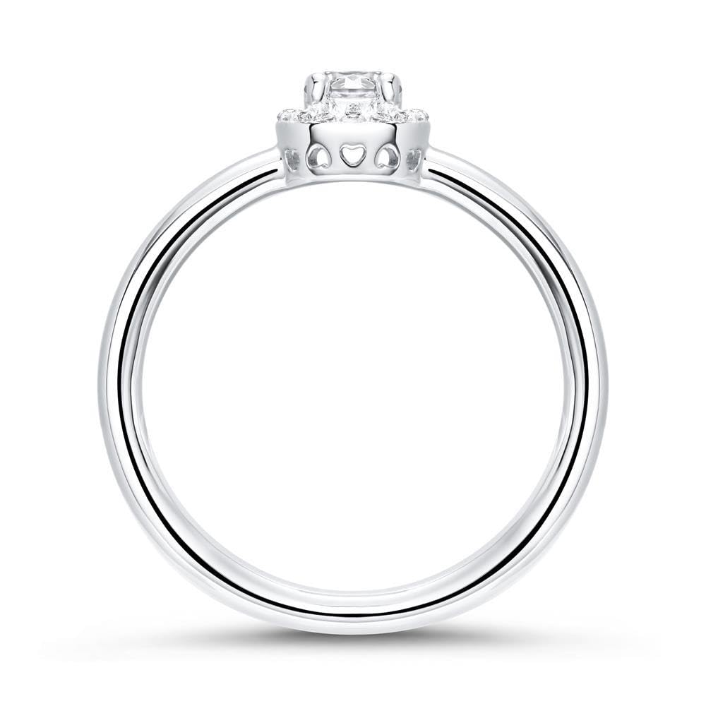 JEWLIX Haloring Silber 925 Zirkonia Größe 54