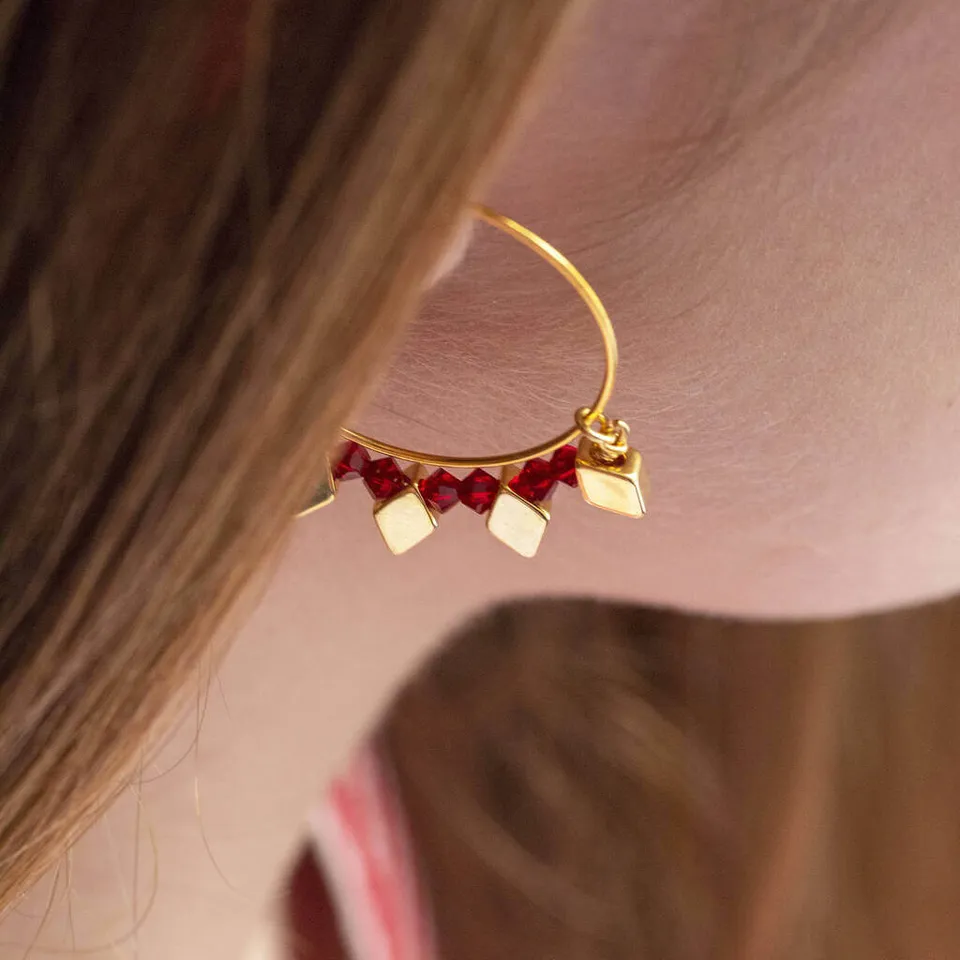 Joy by Corrine Smith Rhombus Birthstone Creolen Gold 2 cm