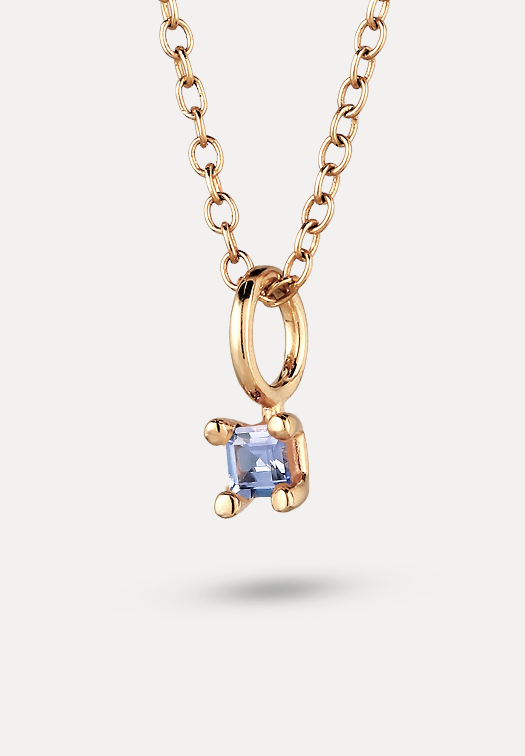Stilnest Tansanit Solitär Anhänger Square 585 Gold Lila