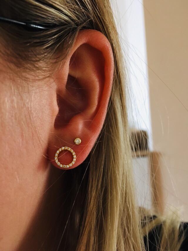 NKlaus Jewellery Ohrstecker 333 Gelbgold 3mm Weiß Paar