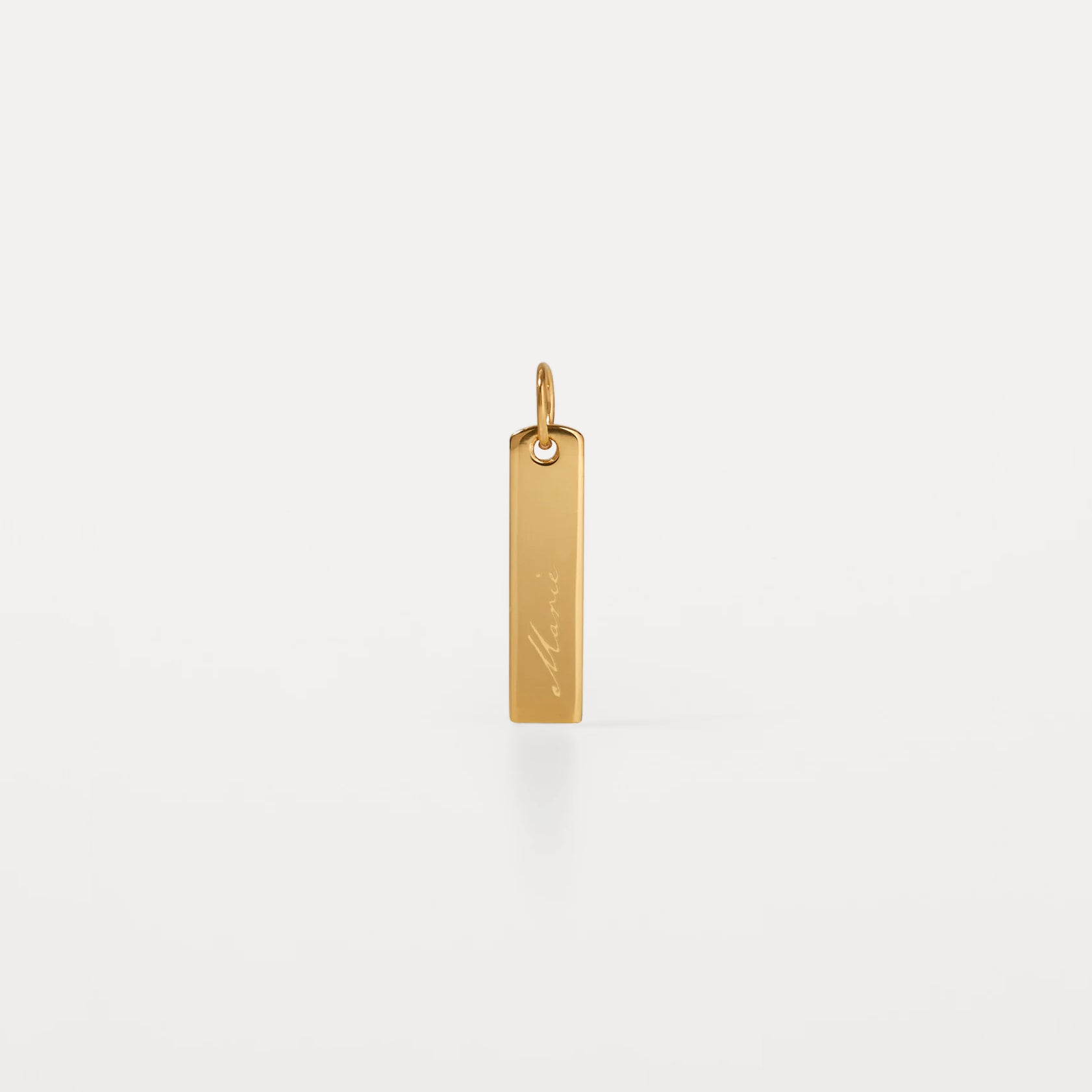 Stilnest Engravable Bar Anhänger 15x4 mm 24k Vermeil gravierbar