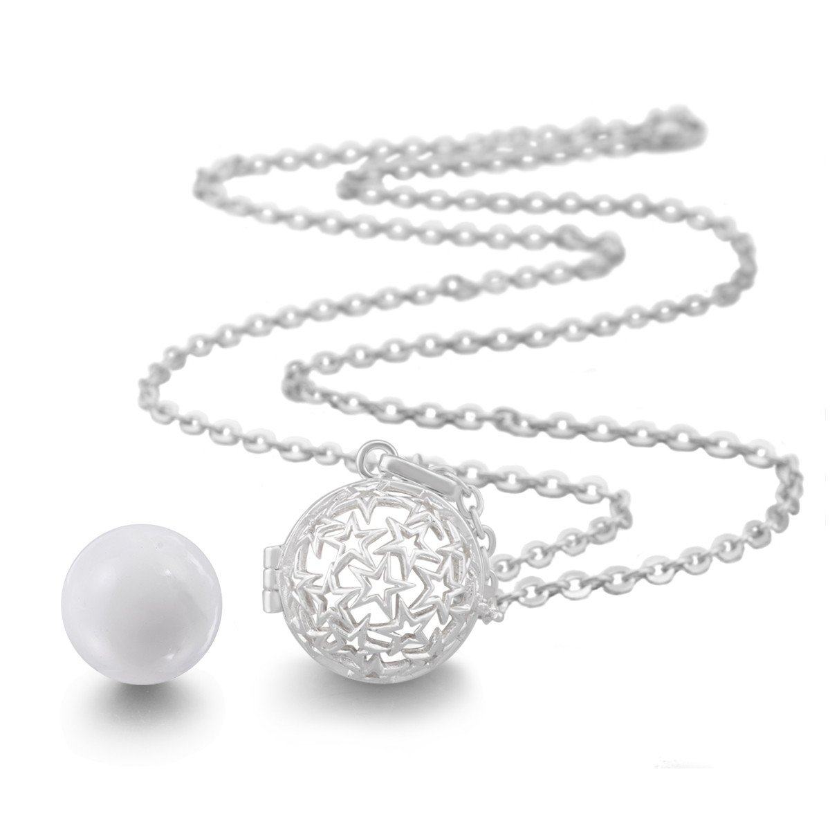 Eudora Harmony Bola Halskette Klangkugel Silber oxidiert