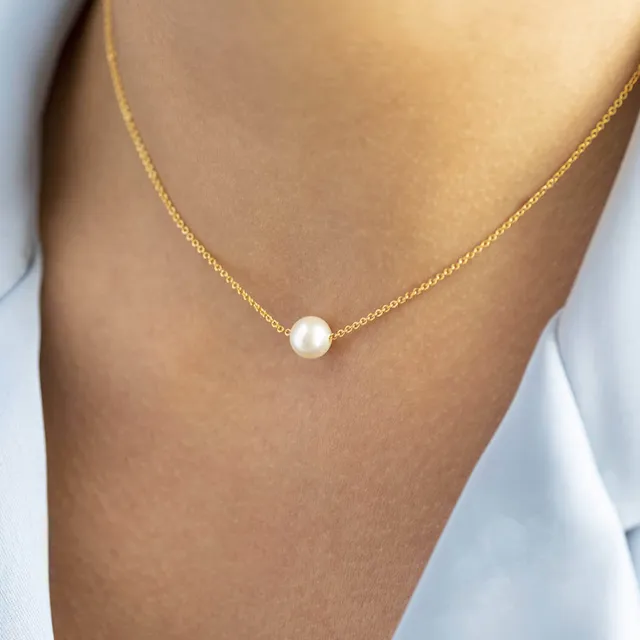 Joy by Corrine Smith Floating Pearl Halskette Perle Gold Silber