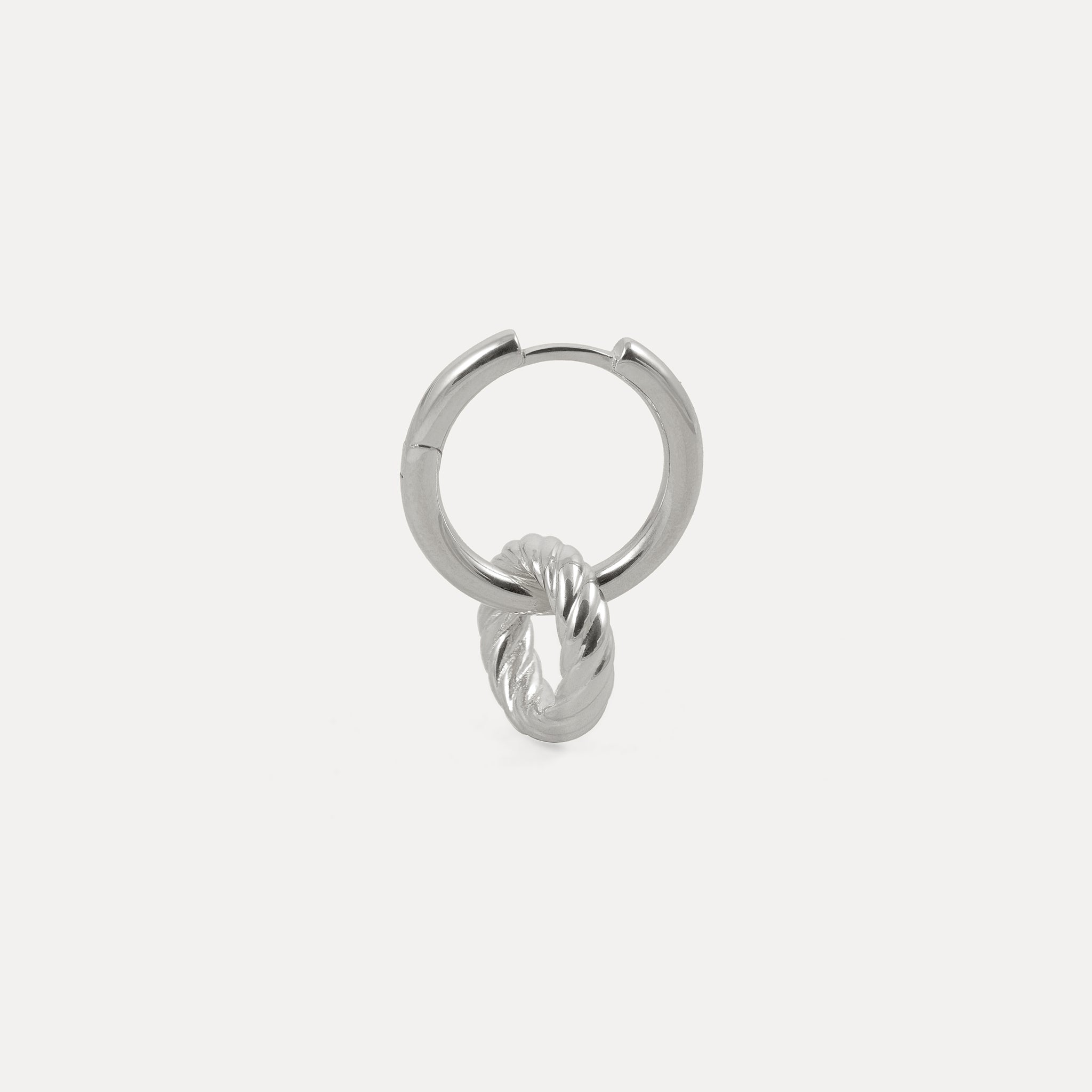 Stilnest Twisted Ring Charm Anhänger 24k Gold Vermeil für Kreolen