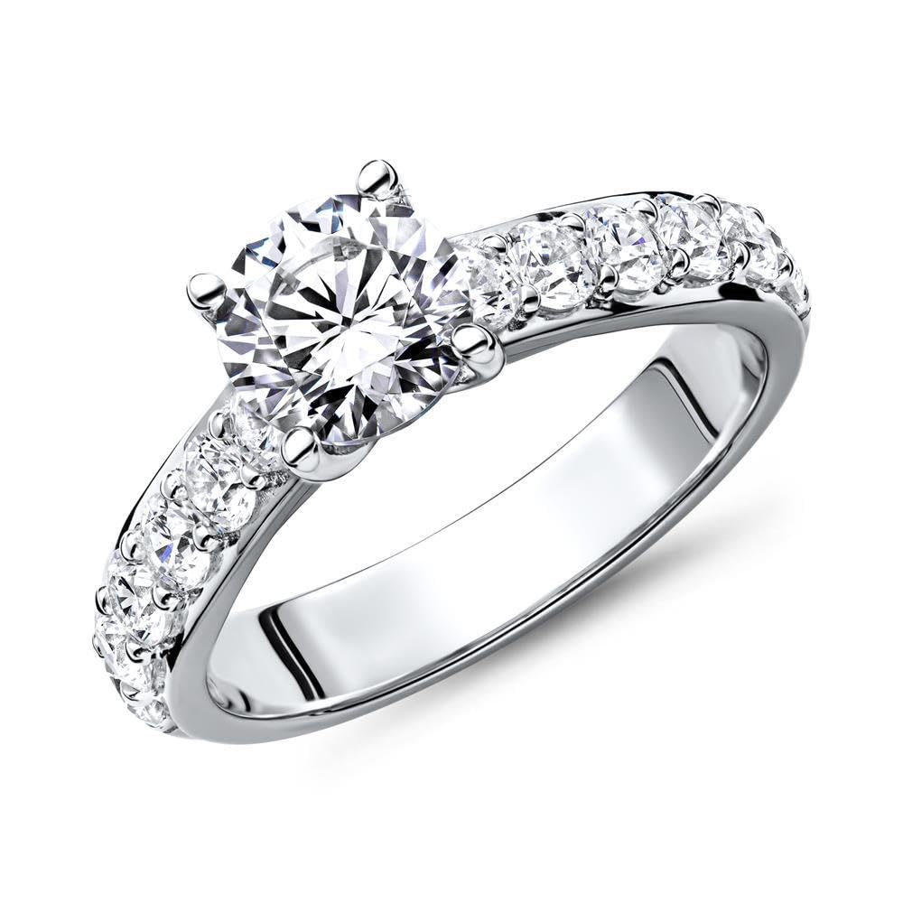 JEWLIX Verlobungsring Silber 925 Zirkonia Größe 54