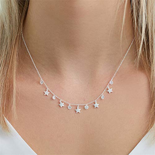 JEWLIX Sterne Silberkette 925er Silber Zirkonia