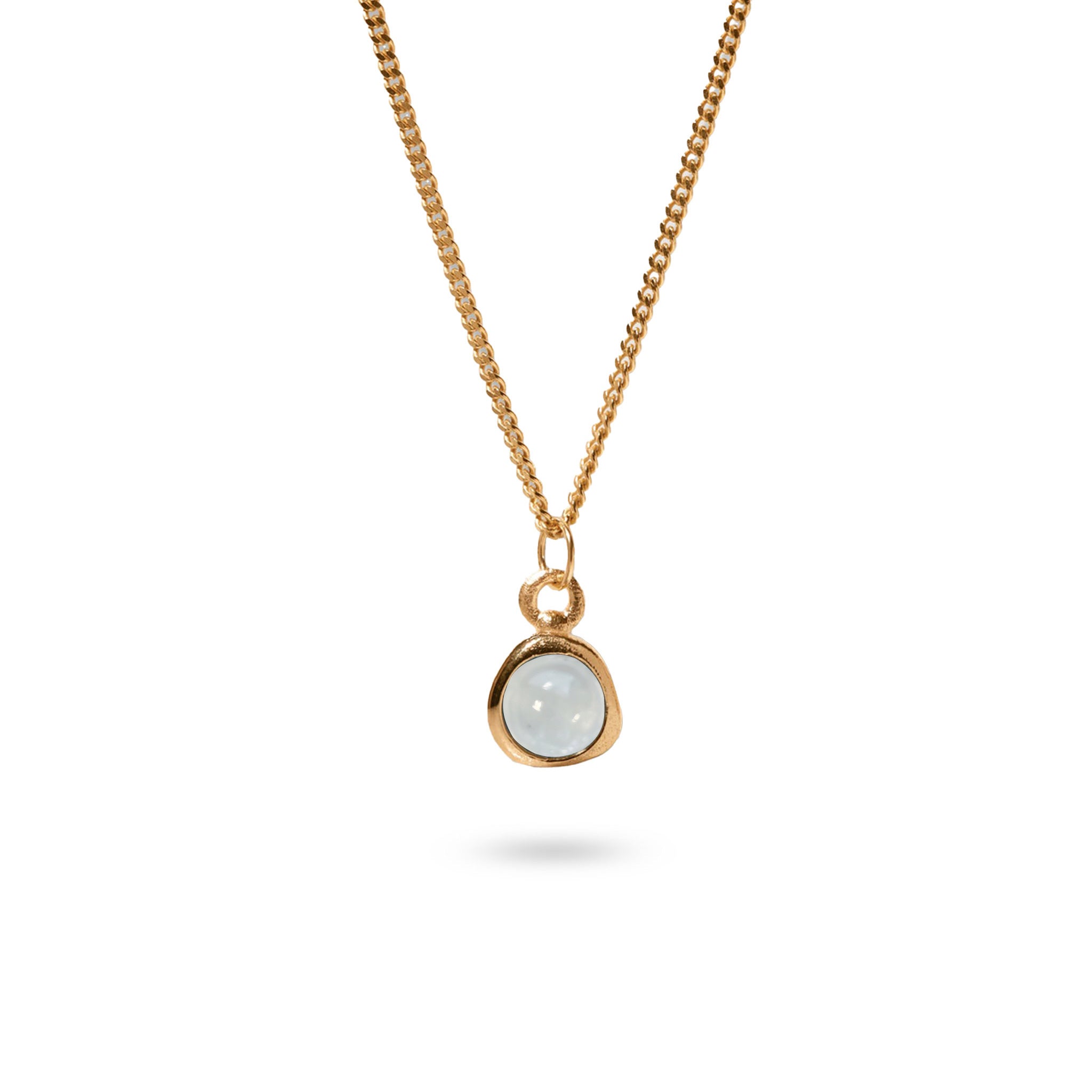 Stilnest Stone Fluid Halskette Aquamarin 24k Gold Vermeil 45cm
