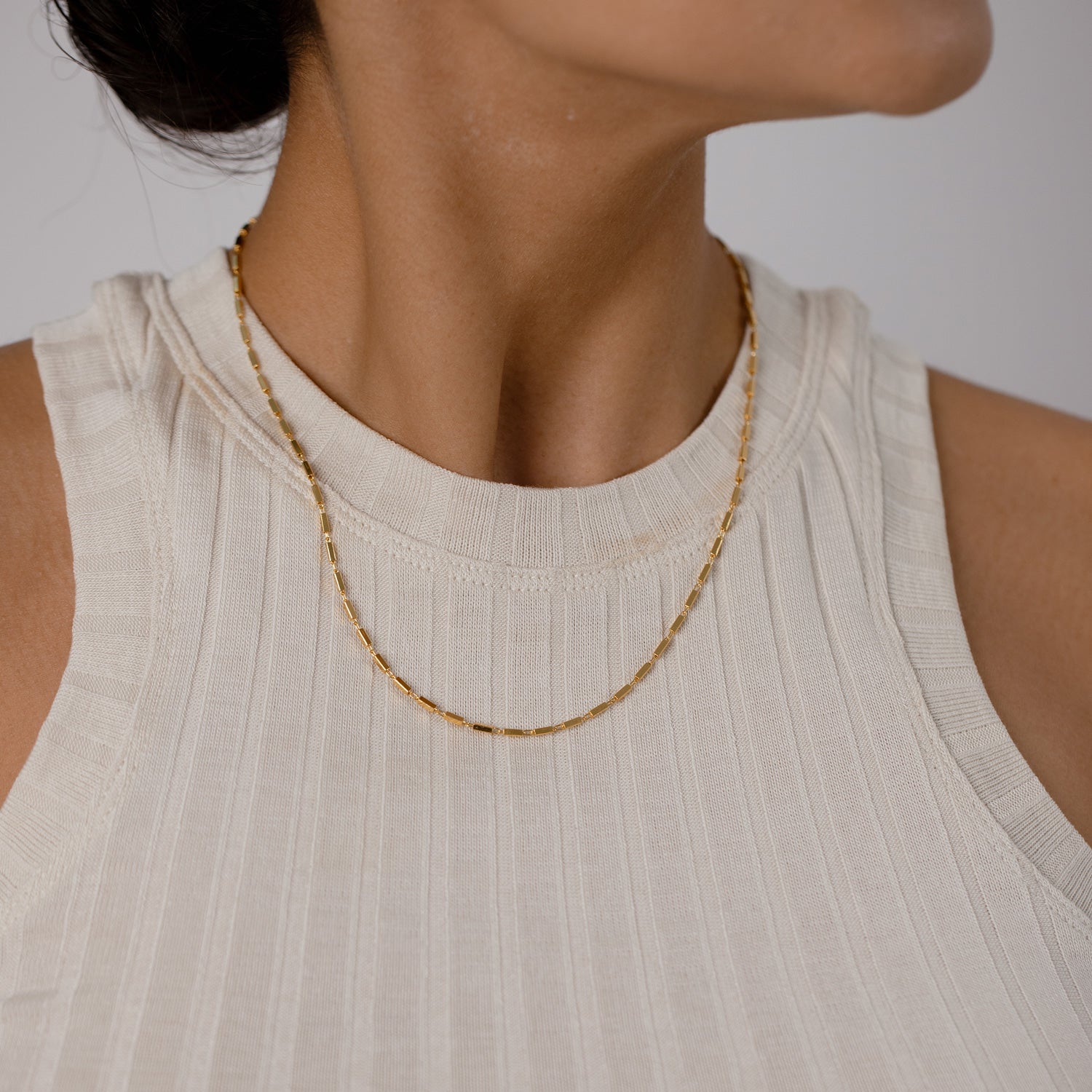 Stilnest Brick Kette Gold Vermeil Gliederkette 45cm