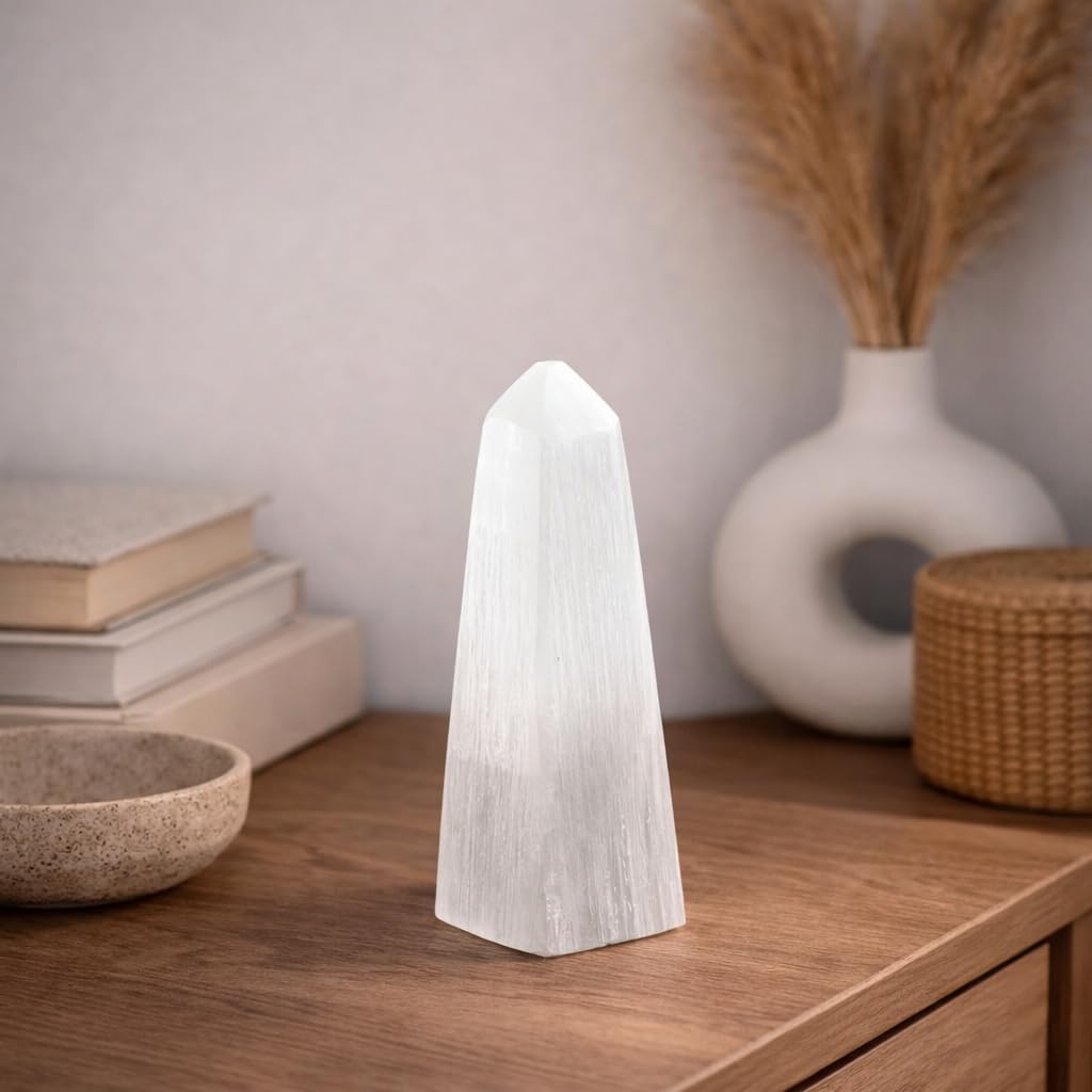NKlaus HEALING CRYSTALS Selenit-Obelisk 10 cm 1 Stück