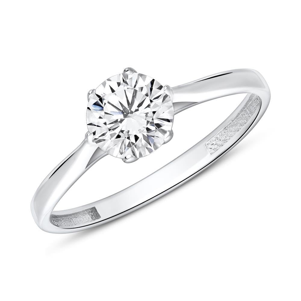 JEWLIX Verlobungsring 375 Weißgold Größe 60 Zirkonia