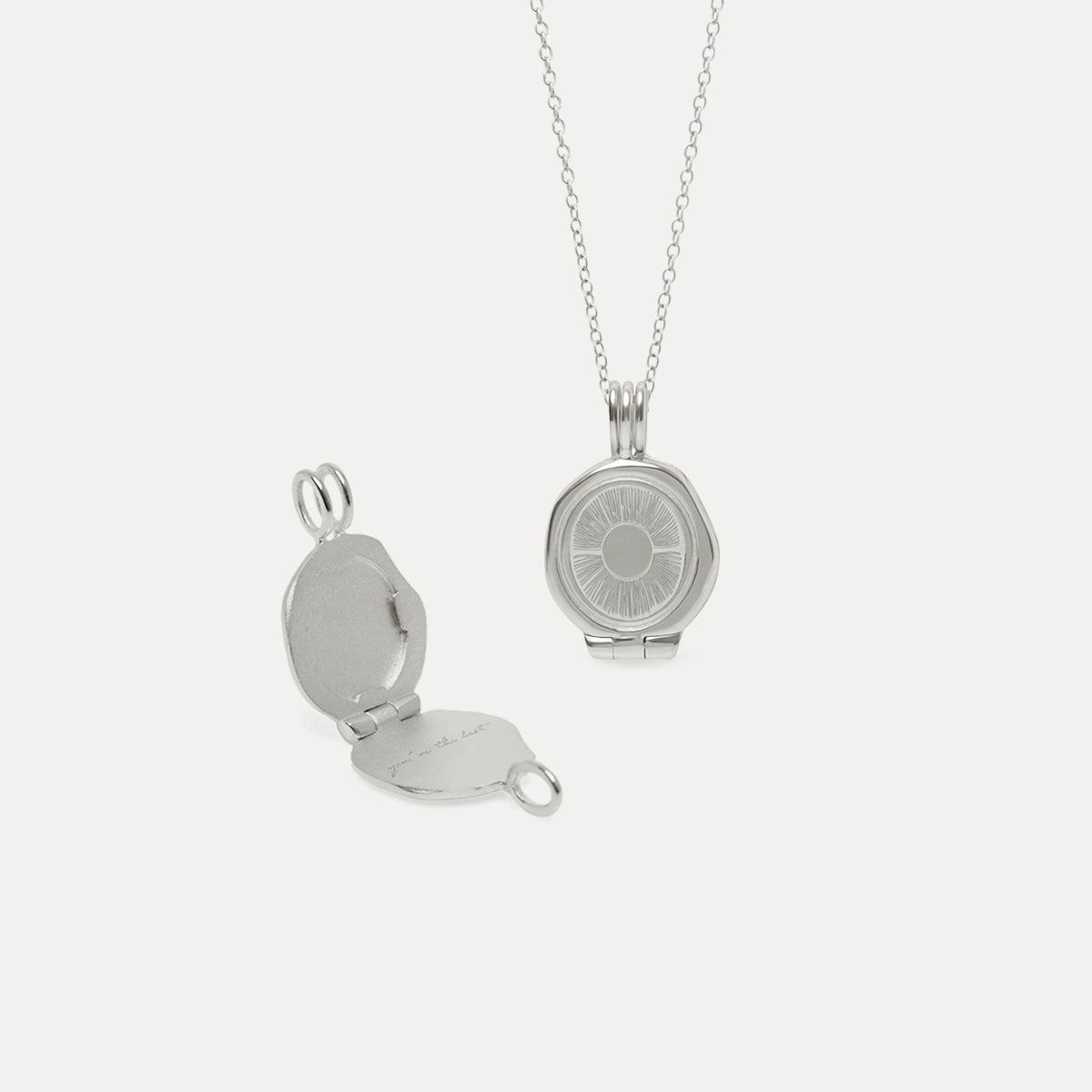 Stilnest Sun Seal Medaillon Kette Gold Vermeil 45cm