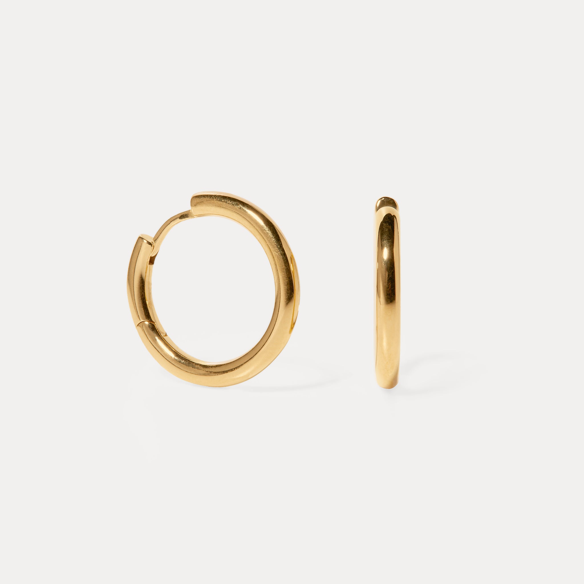 Stilnest Bold Creolen Huggie Hoops 24k Gold Vermeil