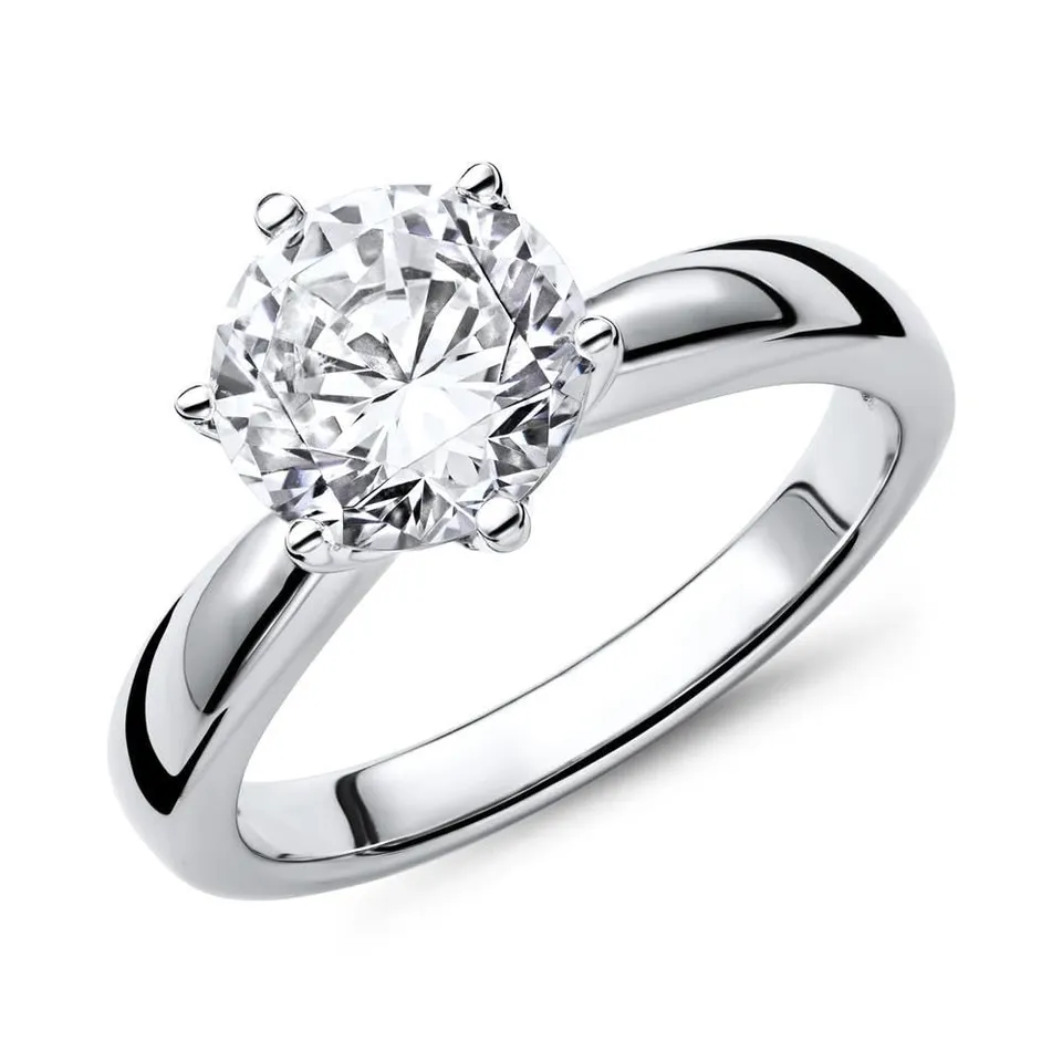 JEWLIX Solitärring 925 Silber Zirkonia Größe 54