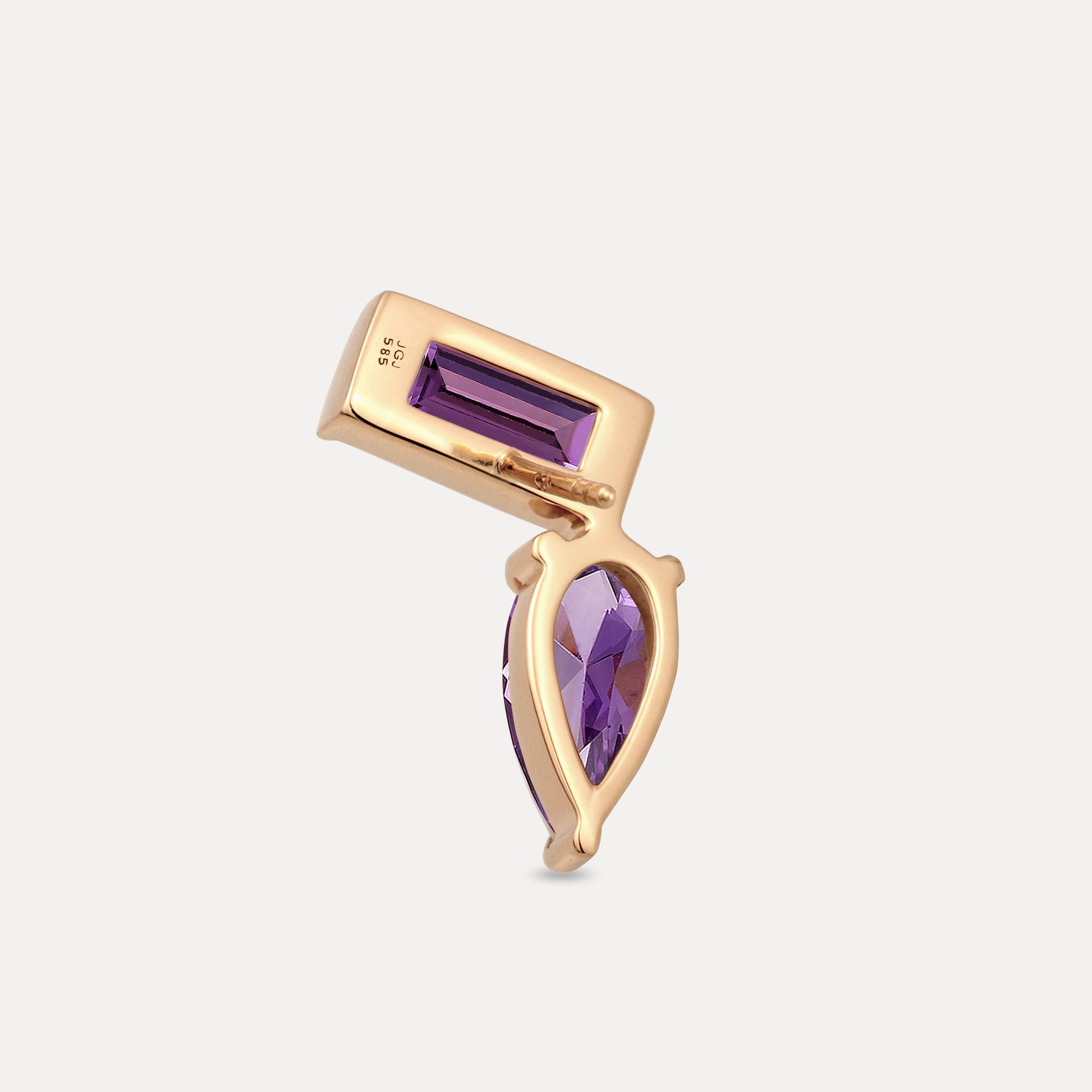 Stilnest Balance Dual Ohrstecker Amethyst 585 Gold links