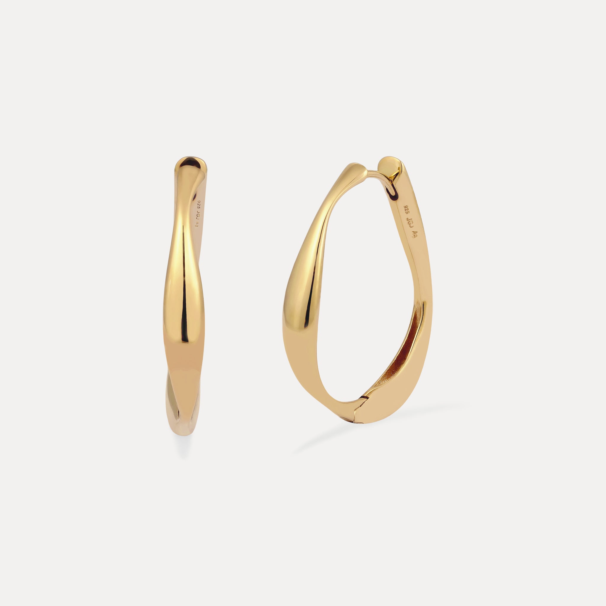 Stilnest Canyon Creolen Ohrringe 24k Gold Vermeil organisch