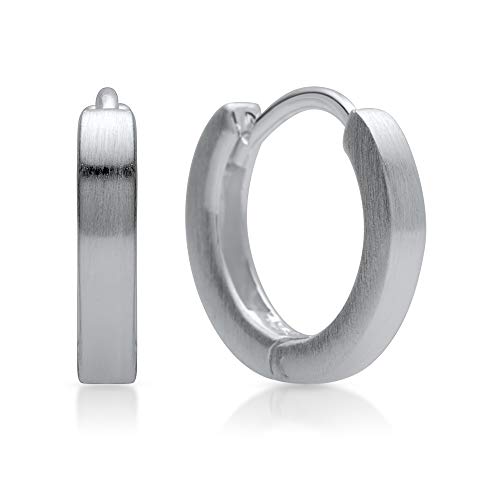 JEWLIX Ohrstecker Mattierte 925 Silber Creolen Ohrringe