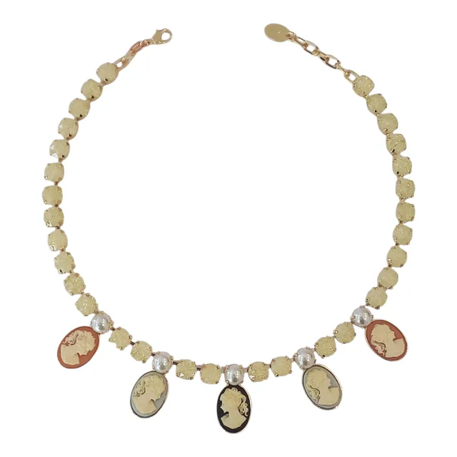 Alevá Bijoux Collane Katia Halskette Gold Kamee 40 cm