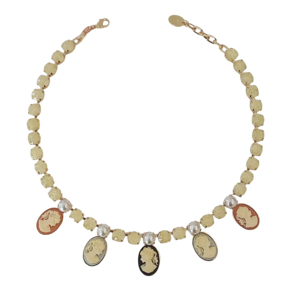 Alevá Bijoux Collane Katia Halskette Gold Kamee 40 cm