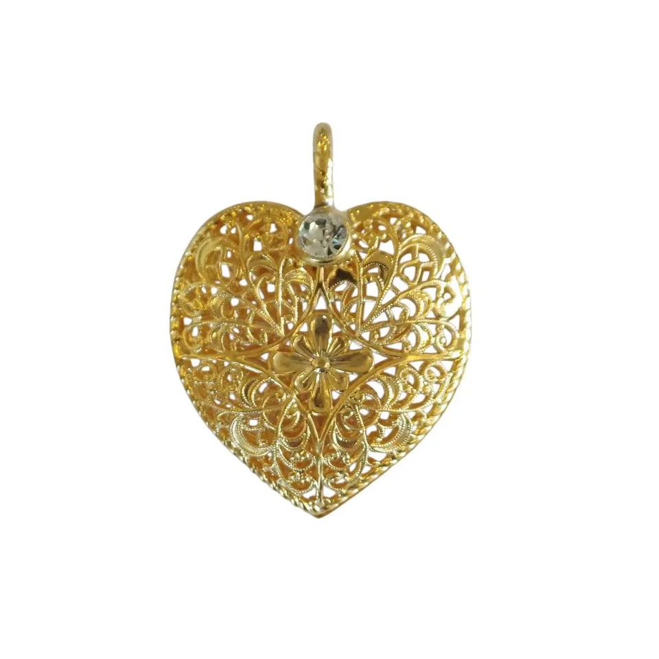 Alevá Bijoux Cuori Cupido Anhänger Gold 18K Zirkon 3,5 cm
