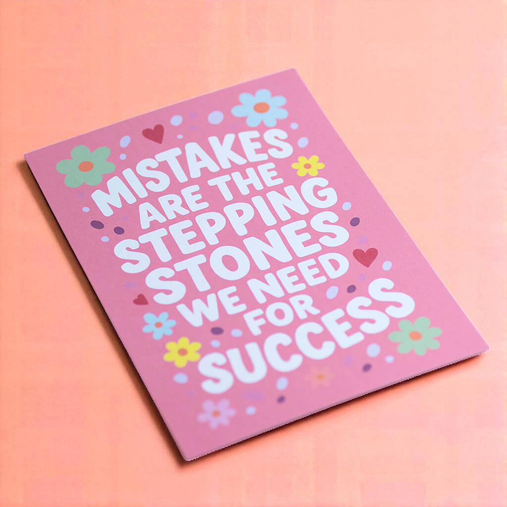 Joy by Corrine Smith Mistakes Quote Print A5 Pink