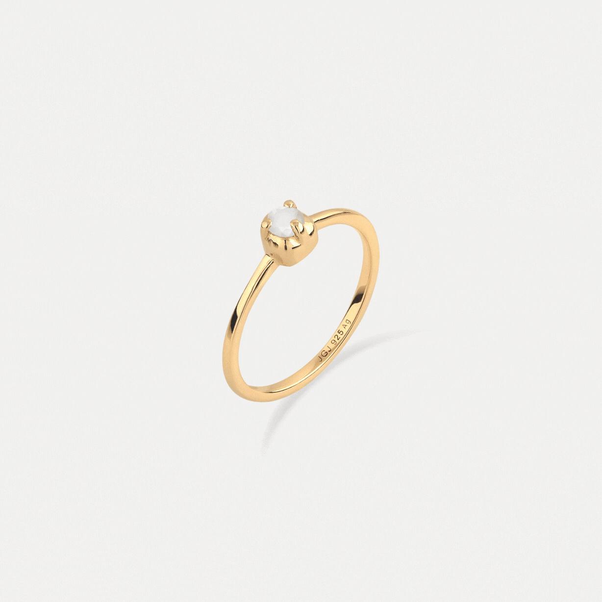 Stilnest Mini Birthstone Ring Geburtssteinring Januar Granat 52