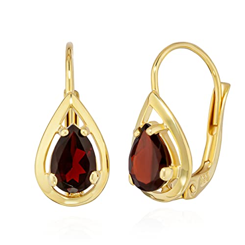 NKlaus Jewellery Brisur Ohrhänger Granat Gold 333 14x6mm