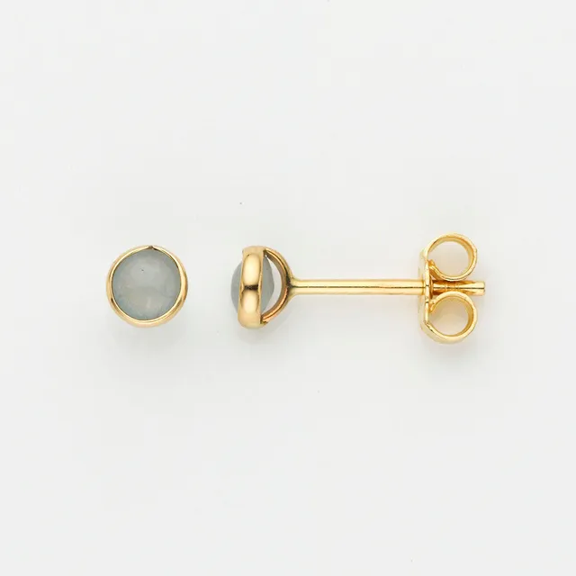 Eugen Rühle Ohrstecker Aquamarin Cab 4,5mm 585 Gelbgold Ohrringe