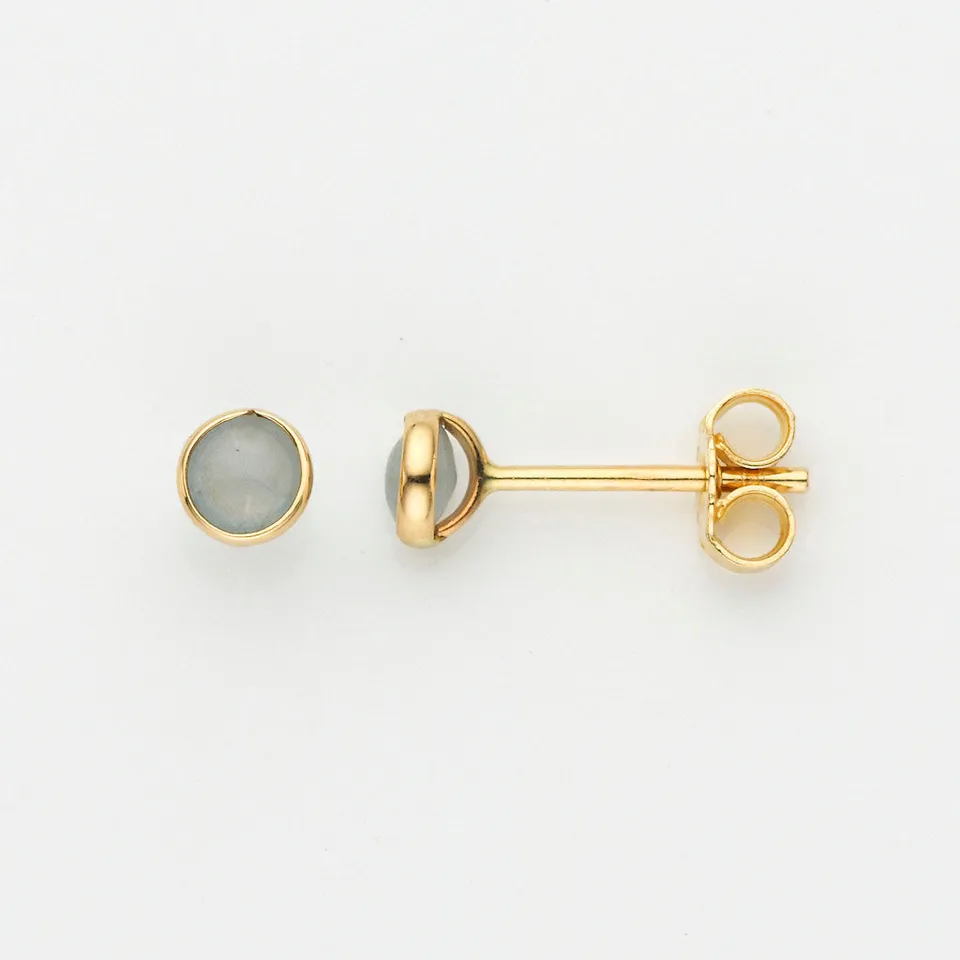 Eugen Rühle Ohrstecker Aquamarin Cab 4,5mm 585 Gelbgold Ohrringe