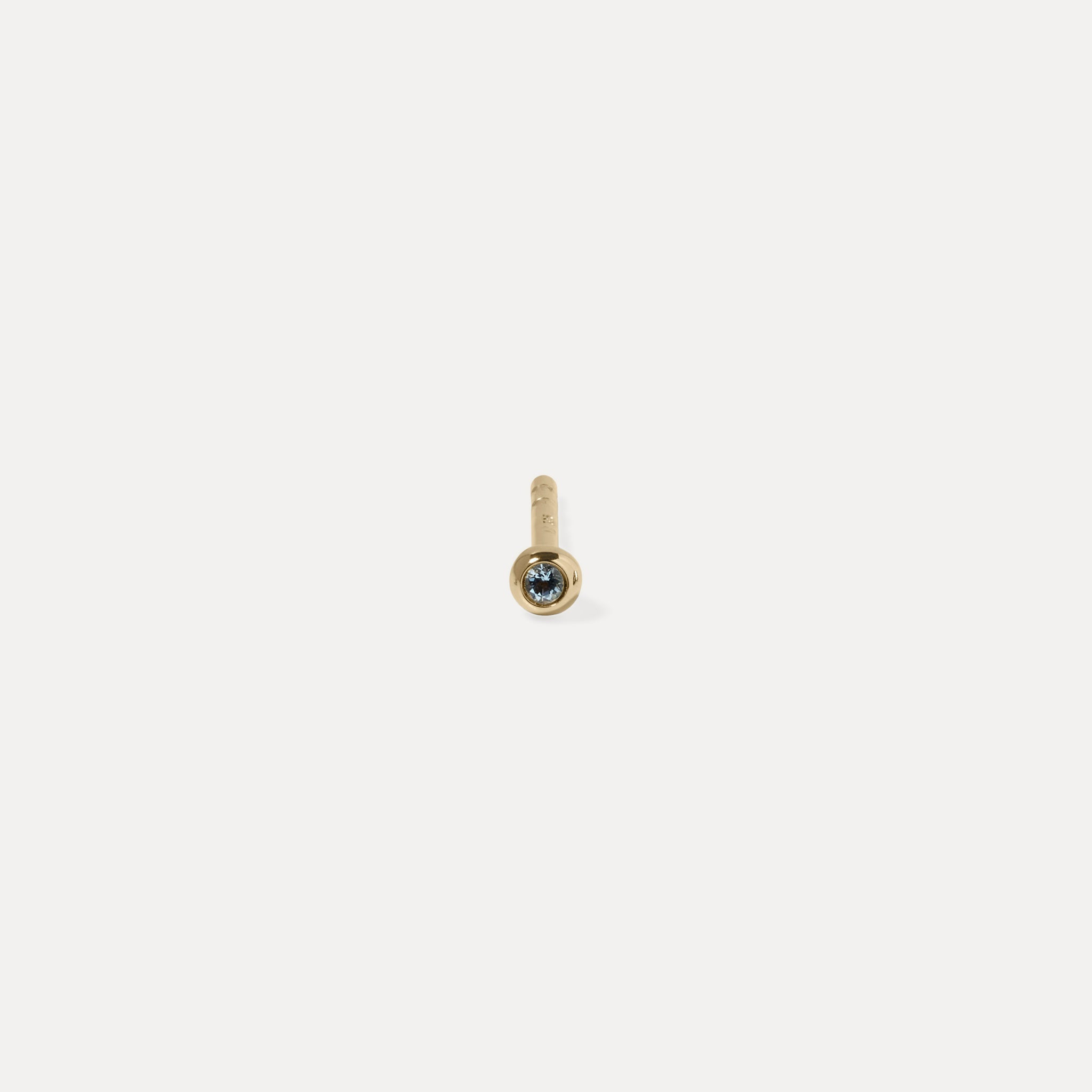 Stilnest Brilliant Dot Ohrstecker 585 Gold Aquamarin Single