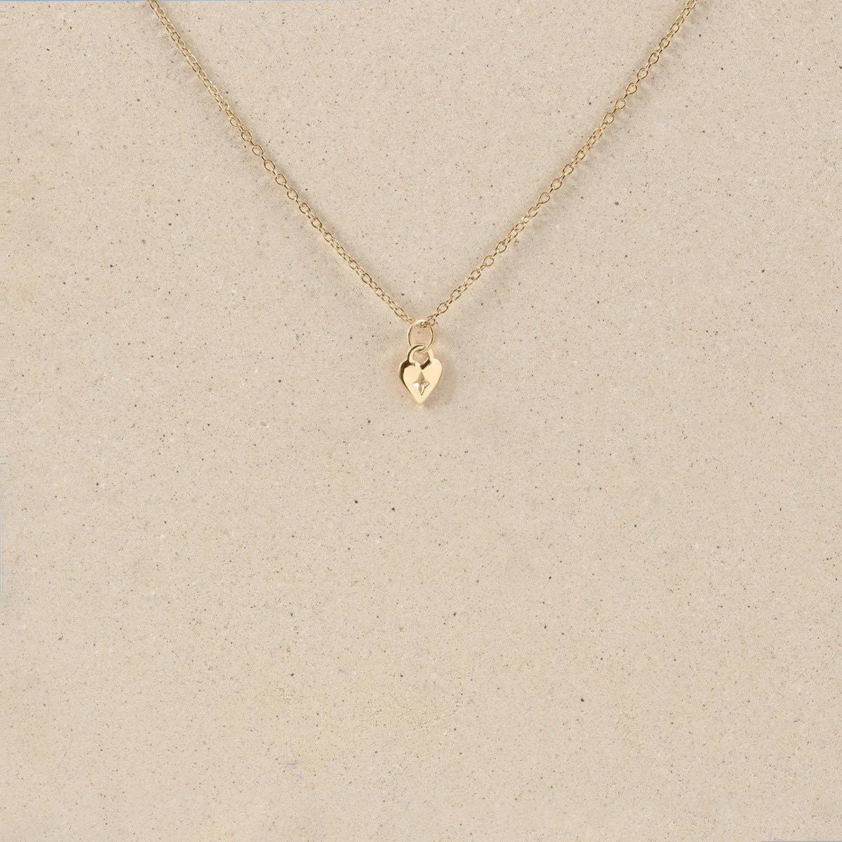 Stilnest Gold Heart Halskette 585 Gold 45 cm Massivgold