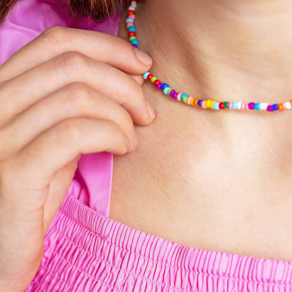 Joy by Corrine Smith Multicoloured Beaded Halskette Silber Bunt