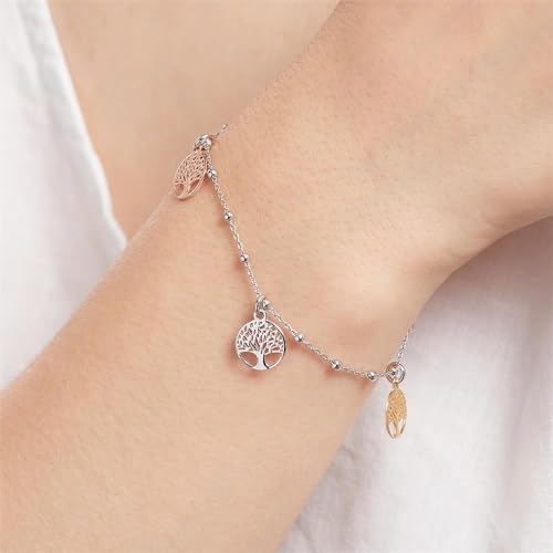 JEWLIX Lebensbaum Armband tricolor 925er Silber Damen
