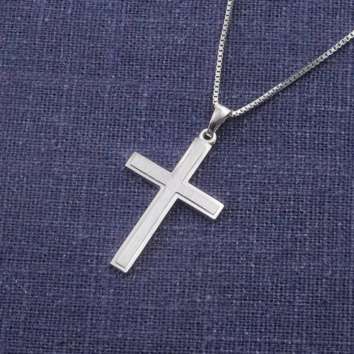 trendor 68258 Kreuz Halskette Herren 50 cm 925 Silber